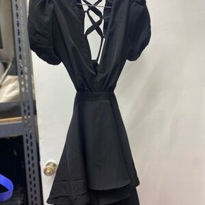 Altar'd States,black short romper. Lace up back. Size  Small